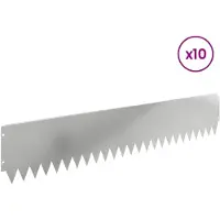 vidaXL Gazonrand 10 st 103 x 20 cm Staal zilver