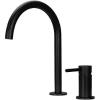 Pure.Sink Luxion 2-gats Mat Zwarte keukenkraan met ronde uitloop PLX2HR-10