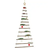 vidaXL Hangende kerstboom met topster 86x180 cm natuurlijke tak