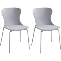 Beliani PITSBURG - Set van 2 eetkamerstoelen - Grijs - Polypropyleen