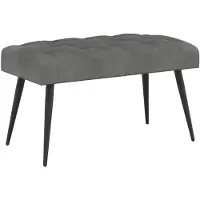 vidaXL Bank met knopen tufting Donkergrijs 80 x 40 x 46 cm Fluweel