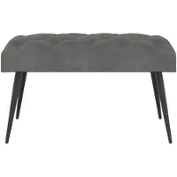vidaXL Bank met knopen tufting Donkergrijs 80 x 40 x 46 cm Fluweel