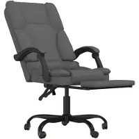 vidaXL Massage Relaxfauteuil voor op kantoor donkergrijs stof