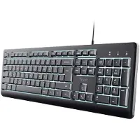 Trust Primo - Verlicht Toetsenbord - Stille Toetsen - Full-size - Bedraad - QWERTY US - Zwart