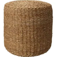 Home & Styling Poef rond Ø40x38 cm zeegras naturel