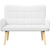 vidaXL 2-Zits Sofa Wit 115 x 61 x 87 cm Stof
