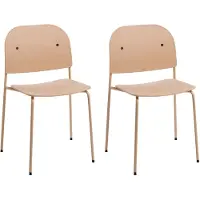 Beliani WINDUST - Set van 2 eetkamerstoelen - Beige - IJzer