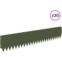 vidaXL Gazonrand 30 st 103 x 20 cm Staal Olijfgroen
