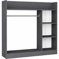 VCM Palosa Kleiderschrank H. 120 x B. 124 x T. 35 cm mit Kleiderstange & Regalfächern Offene Garderobe - Palosa L