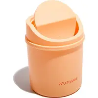 Muitomas Bureauprullenbak – Stijlvolle uitvoering - 2 liter – Compact - 15×18×14cm - Peach Fuzz