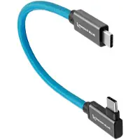 Kondor Blue Right Angle USB-C to USB-C cable 8.5" Blue