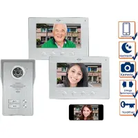 Elro DV477IP2 Wifi IP Video Deur Intercom - 2 Appartementen - met 2x 7 inch kleurenscherm - Color Night Vision - Bekijken en communiceren via App
