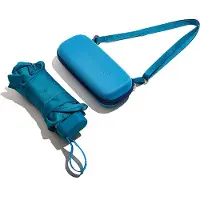 Muitomas Paraplu + Hoes - Schouderriem – Ultra licht - Telescopische steel - Harde hoes - Blauw