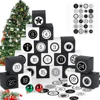 Sonstiges Adventskalender om zelf te vullen, met 24 vakjes. DIY cadeauverpakkingen, zwart-witte doos