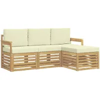 Syfax Buiten bankenset 4 pcs Wit en crèmekleurig