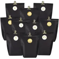 Sonstiges Adventskalender om zelf te vullen, van papier, met zwarte en gouden kerstzakjes