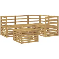 vidaXL Tuinset met 5 zitplaatsen, wit, massief acaciahout
