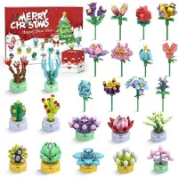 Sonstiges Adventskalender 2024 voor meisjes, set van 24 stuks, succulenten en bloemenaccessoires