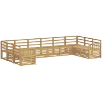 vidaXL Buiten bank set 10 st Wit Massief Acacia Hout