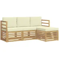 Syfax Buiten bankenset 4 pcs Wit en crèmekleurig
