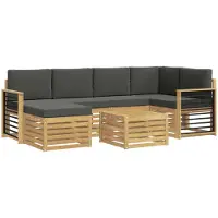 Syfax Buiten bankenset 7 pcs Wit en antracietkleurig Polyester