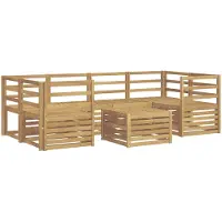 vidaXL Buiten bank set 7 pcs Wit Massief Acacia Hout