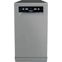 Ariston Hotpoint HA3FC10BS7A0S, Vrijstaand, Smal (45 cm), Roestvrij staal, Zwart, Knopbediening, 1,3 meter