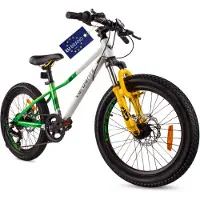 Sun baby Verdant Bike Kinderfiets voor jongens 20 inch wielmaat te kiezen uit 6 versnellingen Shimano van 6 tot 10 jaar in hoogte verstelbaar (Wit Groen)