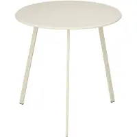 Mica Decorations Seatle Bijzettafel Rond voor Buiten - Koffietafel - Salontafel Buiten - Ook als Plantentafeltje of Plantenstandaard - Metaal - 38 x 61 cm - Creme
