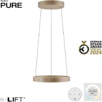 Paul Neuhaus Ronde hanglamp Pure E-Clipse brons Ø 50cm