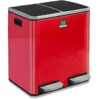 Casa Pura Felix Pedaalemmer PP (Polypropeen), RVS (Roestvrij staal) Rood 58,5 x 65 cm