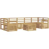 vidaXL Buiten bank set 8 st Wit Massief Acacia Hout
