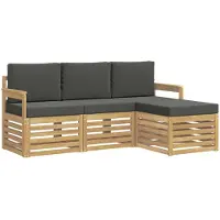 Syfax Buiten bankenset 4 pcs Wit en antracietkleurig