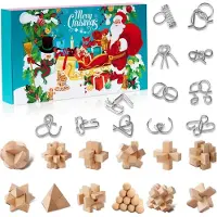 Sonstiges Puzzeladventskalender 2024 - Metalen puzzels en houten raadsels, IQ-puzzels voor kinderen en volwassenen