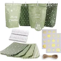 Sonstiges Adventskalender voor 2024, om zelf te vullen - DIY kerstzakjes set, groen