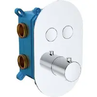 Sonstige Verlage Mereo Doucheprogramma - Thermostatische douchekraan, inbouwmodel, voor 2 aansluitingen, met inbouwkast, chroom, CB60106TB
