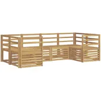 vidaXL Buiten bank set 6 st Wit Massief Acacia Hout