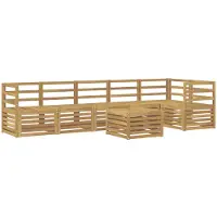 vidaXL Buiten bank set 7 pcs Wit 59 x 59 x 37 cm Massief Acacia Hout