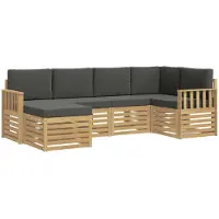 Syfax Buiten bankenset 6 pcs Wit en antracietkleurig Polyester