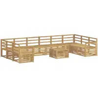 vidaXL Buiten bank set 11 st Wit Massief Acacia Hout