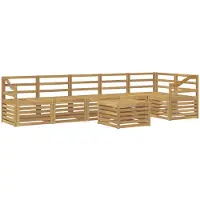 vidaXL Buiten bank set 7 pcs Wit 59 x 59 x 37 cm Massief Acacia Hout