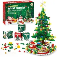 Sonstiges Adventskalender 2024, kerstboom voor kinderen, bouwspeelgoed, LED, 701 onderdelen