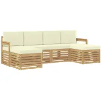 Syfax Buiten bankenset 6 pcs Wit en crèmekleurig 249 x 122,5 x 73 cm