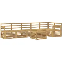 vidaXL Buiten bank set 7 pcs Wit 59 x 59 x 37 cm Massief Acacia Hout