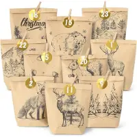 Sonstiges Adventskalender om te vullen met stickers en houten klemmetjes, met een gezellig winterthema