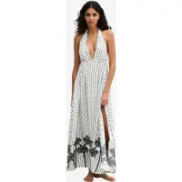 Marc o'polo Strandjurk ' Abstract Floral ' zwart / wolwit