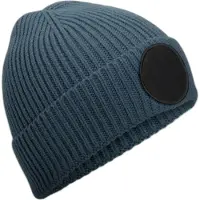Beechfield Circular Fashion Patch Beanie – Airforce Blue/Black One Size