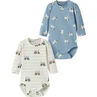 Name it Rompertje/body 'NBMVROELS' ecru / pastelblauw / zwart