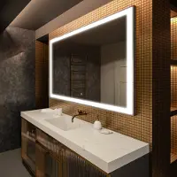 Artforma Spiegels voor de badkamer met LED-verlichting, 100x90 cm | LED-kleur: Koel wit, 7000K | Schakelaar: Touch | LED001