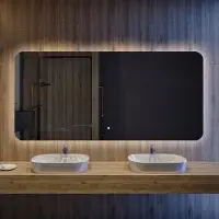 Artforma Spiegels voor de badkamer met LED-verlichting, SMART, 200x70 cm | LED-kleur: Koel wit, 7000K | Schakelaar: Touch | SLED077